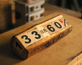 创意台历 杂货 做旧小日历摆件 原木 手工雕刻 现货木艺桌面台历