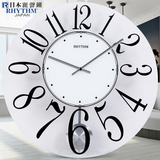 RHYTHM/丽声挂钟玻璃时钟客厅创意个性大字体壁钟高档欧式钟