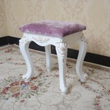 田园布艺卧室雕花化妆凳 梳妆凳坐凳简约欧式换鞋凳 美甲凳子椅子