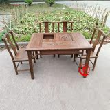 红木茶桌椅组合 鸡翅实木家具功夫茶几小茶台 仿古中式阳台泡茶桌