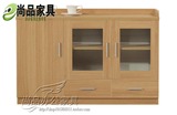 北京办公家具玻璃门矮柜带锁茶水柜带抽屉简约杂物柜定制尺寸餐柜