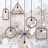 创意几何吊灯个性艺术圆形方形米字灯具极简工业风餐吊灯