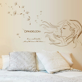 简单线条纯色唯美女孩墙贴卧室背景墙上贴画宿舍房间装饰墙壁贴纸