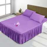 紫色床裙一米八 五 二 床罩青草果绿1.2m黑1.8m粉色 红 军绿 灰色