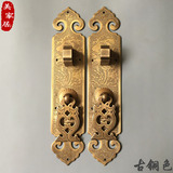 中式古典家具五金门配件仿古门条拉手纯铜直条大门拉环橱柜门把手
