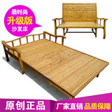 碳化竹沙发床1米1.2米1.5米单人双人床可折叠沙发床实木简易竹床