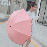 韩国创意黑胶太阳伞遇水开花遮阳伞超强防晒防紫外线折叠晴雨伞女