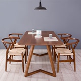 北欧宜家家具实木餐桌椅组装 休闲咖啡厅复古艺术定制异型腿包邮