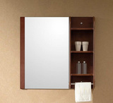 定做小户型浴室镜边柜侧柜橡木挂壁卫浴柜卫生间储物洗浴镜2#