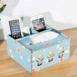 创意家用多功能遥控器收纳架欧式茶几桌面抽纸盒套纸巾木盒餐巾盒