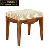 美式梳妆凳实木韩式欧式梳妆台凳子书桌凳子化妆凳梳妆椅布艺坐凳