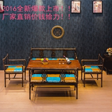 美式loft铁艺沙发卡座 咖啡厅餐厅桌椅组合复古工业风酒吧餐桌椅