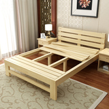 特价实木床箱体床1.5 双人床1.8米1.2松木高箱床田园现代储物成人