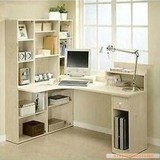 包邮宜家台式家用转角电脑桌简易组合书柜学习 办公桌 书桌写字台