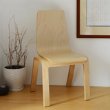 可叠放桦木椅子 出口北欧实木家用餐椅靠背椅成人儿童小孩小椅子