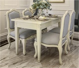 地中海小户型可伸缩抽拉餐桌现代简约餐椅美式乡村可折叠实木餐桌
