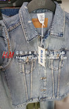 H&M HM女装专柜正品折扣代购7月磨破洗旧磨白牛仔马夹背心0399054