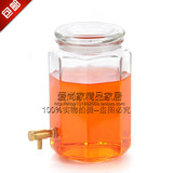 泡酒带龙头酿酒器玻璃密封瓶子做酵素的瓶子小储物罐蜂蜜4斤人参