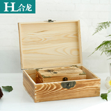 Zakka创意首饰收纳盒桌面木质整理盒客厅实木欧式复古木盒子带锁