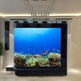 创意生态鱼缸欧式子弹头金鱼缸吧台鞋柜玻璃水族箱中型1.2/1.5米