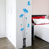个性简约创意墙贴纸客厅卧室沙发餐厅衣柜玄关温馨贴画 蝴蝶花盆