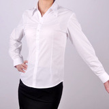 新款批发女士长袖衬衫白色 韩版职业工作服衬衣女上班 加肥加大码