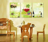 葡萄酒装饰画餐厅 现代简约 无框画三联画餐厅卧室墙画厨房挂画