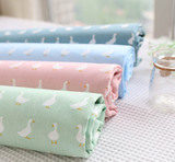 纯棉布料清仓处理 清新床品布儿童床单被套布料斜纹面料 小白鸭