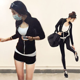 韩国代购夏时尚女装学生休闲运动套装纯棉修身显瘦卫衣短裤两件套