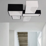随意拼图LED吸顶灯黑白长正方形盒子客厅灯北欧特色不规则卧室灯