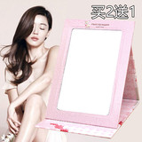韩国可爱台式化妆镜大号梳妆镜 卡通纸便携镜随身折叠镜子包邮
