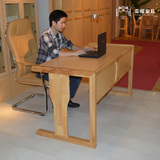 独具匠心 原木色书台家庭书房家具1.5米书桌电脑桌写字办公台桌