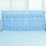 蕾丝床头罩床头套防尘罩韩版保护套布艺皮靠背拆洗纯色1.8米紫色