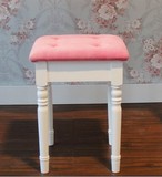 欧式白色实木坐凳 韩式化妆凳 凳子田园创意梳妆凳 软凳简约时尚