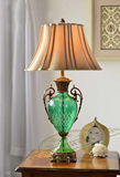 外贸欧式陶瓷台灯 大卧室床头创意时尚客厅美式玻璃台灯奢华复古