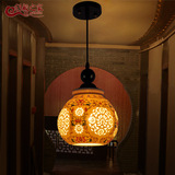 中式灯饰灯具实木古典景德镇陶瓷吸顶灯客厅走廊过道玄关阳台吊灯