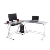特价 新款钢化玻璃电脑桌 台式桌家用转角电脑桌 台式办公桌