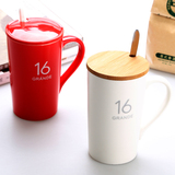创意马克杯定制LOGO陶瓷杯定做水杯子套装 牛奶咖啡茶杯子带盖勺