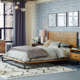 美式实木床双人床单人床铁艺床电镀工艺床loft复古宾馆客栈实用床