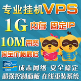 VPS挂机宝 云主机 国内VPS服务器租用 1G内存 10M固定ip 月付