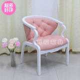 卧室小沙发欧式电脑椅子单人休闲椅成人组装美甲粉色围椅圈椅时尚