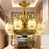 中式隐形吊扇灯负离子风扇灯欧式客厅灯餐厅带灯风扇吊灯电风扇灯