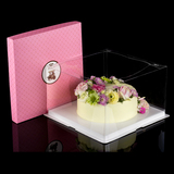 红粉世家透明生日蛋糕盒批发蛋糕盒8寸包装盒子高档打包盒批发