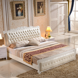 简约现代白色实木床1.5米单人1.8双人床婚床皮床高箱储物床公主床