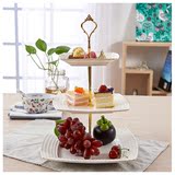 欧式陶瓷三层水果盘蛋糕架蛋糕盘下午茶点心盘时尚创意生日婚礼物