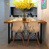 北欧宜家 美式loft复古铁艺实木餐桌椅咖啡桌椅办公桌椅组合套装