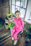 童装韩版2016秋款儿童女童天鹅绒裙式拉链开衫外套运动裤两件套装