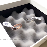 韩版镶钻幸运罗马数字情侣戒指18K玫瑰金男女钛钢戒指配饰礼物