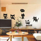 墙壁可移贴纸搞笑墙贴画小猫历险记卧室宿舍贴画卡通动物贴饰猫咪