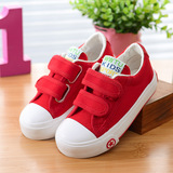 2016新款3韩版儿童5男童帆布鞋8红色女童球鞋单鞋运动会学生鞋潮
